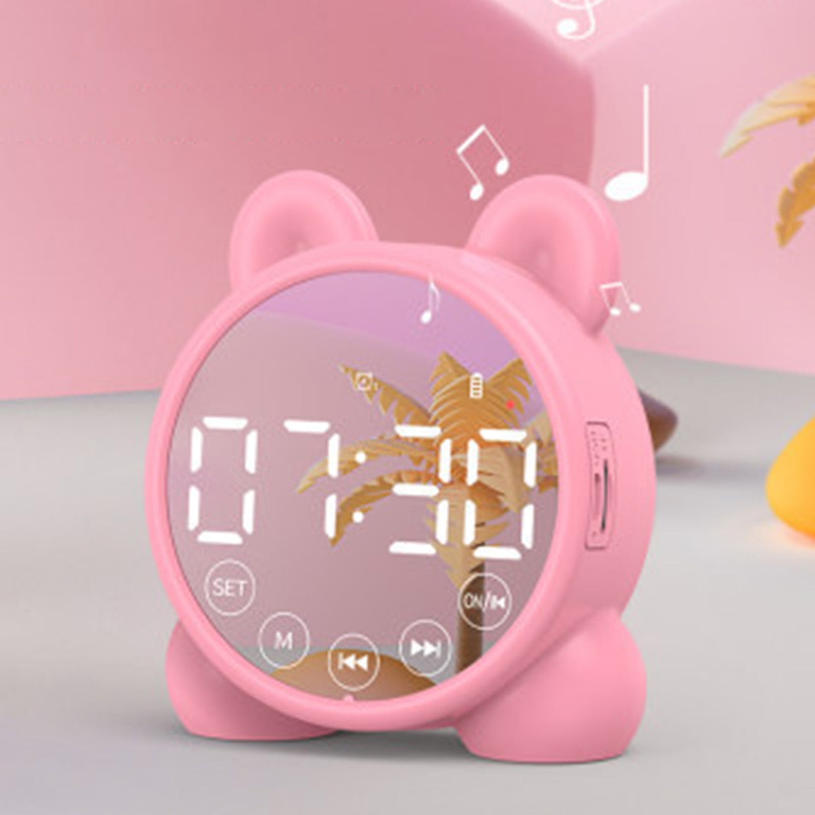 AURIGATE Kids Bedroom Alarm Clock Bunny Ears Wake Up Light Can Wake Up