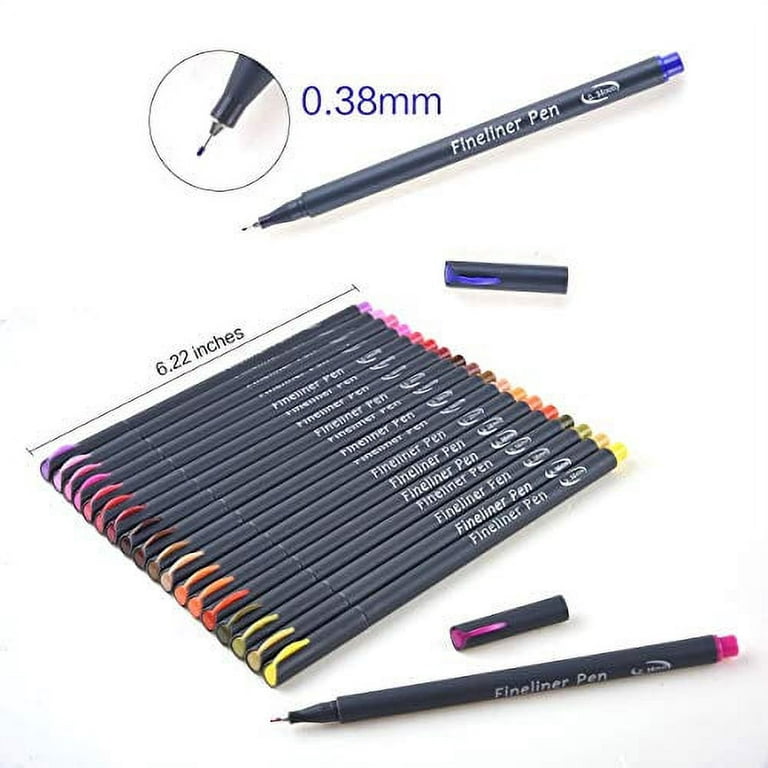 MICKYU 24 Pack Colored Pens Bullet Journal Supplies 0.4 mm Fineliner No  Bleed Planner Pens Art Drawing Markers for Note Coloring Book