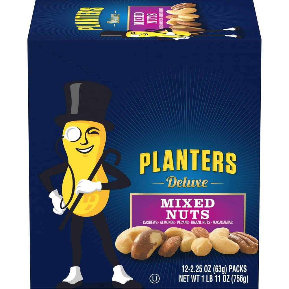 Planters Deluxe Mixed Nuts with Cashews, Almonds, Pecans, Brazil Nuts & Macadamias, 12 ct Box, 2