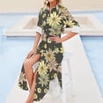 thumbnail image 4 of Robe en Chiffon Florale Boho Vintage Imprimé Fleurs Rétro Robes Femmes Manches Longues Mode Rue Col en V Robe Décontractée Surdimensionnée, 4 of 5