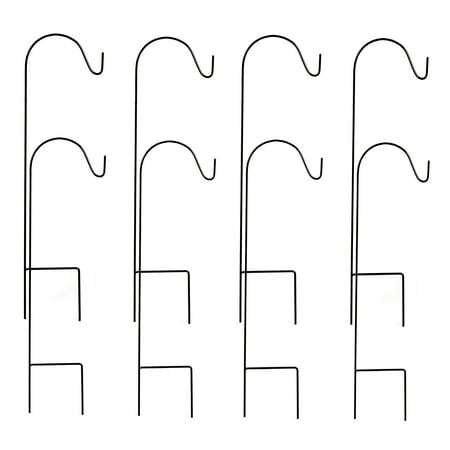 Hanging Planter Hook - Best Choice Products 35in Set Of 8 Shepherd's Hooks Stakes w/ Rust-Resistant Metal for Garden Decor, Driveway, Hanging Bird Feeders, Lights, Planters - Black