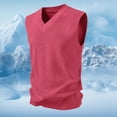 thumbnail image 2 of JTieacloth Casual Pullover Sweater Men's Casual V Neck Solid Color Pullover Sleeveless Knitted Vest(Red), 2 of 4