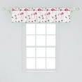 thumbnail image 2 of Ambesonne Bird Print Valance Pack of 2, Flamingo Petal and Dots, 54"X12", Cadet Blue Pink, 2 of 3