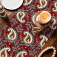 thumbnail image 5 of Boho Cashew Flower on Red Table Runner 90 Inches Long,Kitchen Dining Tablerunners Abstract Ethnic Retro Floral Linen Table Runners Dresser Scarves for Home Dinner Wedding Holiday Party Decor, 5 of 9