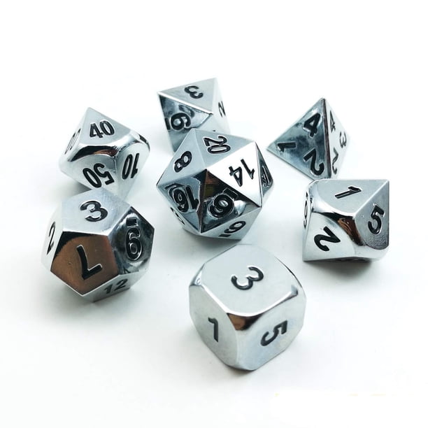 Juego de dados poliédricos Bescon Super Shiny Silver Metal BESCON DICE BESCON DICE