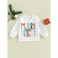 thumbnail image 2 of Argulvti Toddler Baby Christmas Sweatshirts Colorful Letter Pattern Long Sleeve Pullovers Winter Tops, 2 of 8