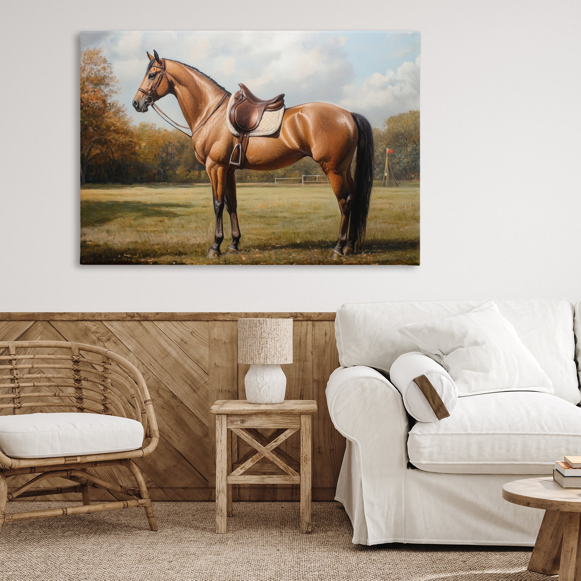 Stupell Industries Show Ready Horse with Saddle Canvas Wall Art, design by Petal Prints Design