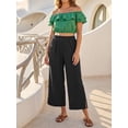 thumbnail image 7 of Airmenty Women's Capri Pants Drawstring Casual Trousers Wide Leg Summer High Waisted Lounge Pants with Pockets S-2XL, 7 of 7