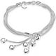 thumbnail image 1 of Pulsera de plata de ley 925 con cadena de cinco líneas y cinco corazones, 1 of 4