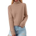 thumbnail image 6 of Fashion Women's Sweater with Turtleneck Loose Fit Long Sleeve Knit Thickened Polyester Perfect for Seasonal Styles, 6 of 8