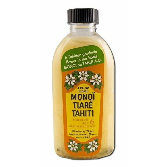 Coconut Oil Gardenia (Tiare) w/SPF6 Monoi Tiare Cosmetics 4 oz Oil