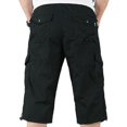 thumbnail image 2 of Mens 3/4 Long Length Elasticated Shorts Waist Cargo Combat Three Quarter Pants, 2 of 3