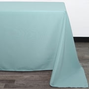 YCC Linens - 90 x 132 Inch Rectangular Polyester Tablecloth Dusty Blue