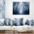 thumbnail image 4 of Designart Path in Dark Autumn Forest - Landscape Photography Throw Pillow - 18x18, 4 of 5