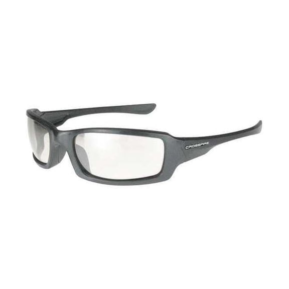 M6A, Safety Glasses, Anti-Scratch, Light Gray Lens, Gray Frame, Full-Frame