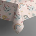thumbnail image 5 of Rainbow Princess Castle Pattern Square Tablecloth,Waterproof Square Table Cover,Wipeable Spillproof Washable Table Cover for Home Kitchen Party Decor 60"x60"(152x152cm), 5 of 6