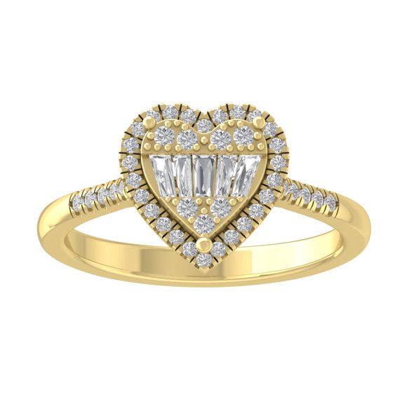 14K Yellow Gold Diamond Heart Ring (1/2 cttw, I-J Color, I2-I3 Clarity) 10