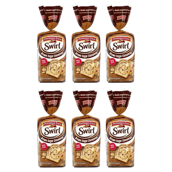Pepperidge Farm Brown Sugar Cinnamon Swirl Breakfast Bread, 16 oz (Pack of 6)