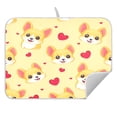 thumbnail image 3 of Cute Corgi Love Pattern Drying Dish Mat Quick Drying Absorbent Soft Durable for Kitchen 18" x 24", 3 of 10