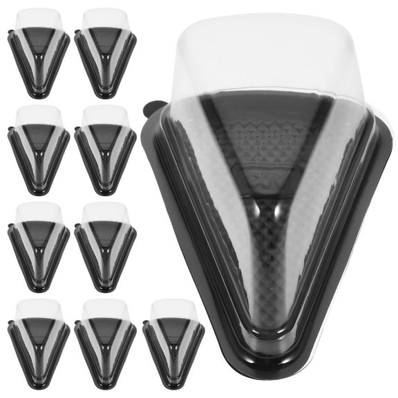 Pawsdot 10PCS Triangle Dessert Cake Box Black Food Packaging Reusable