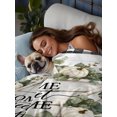 thumbnail image 4 of Queen Flat Sheet Only Sweet Home Words Fall Pumpkins Soft Microfiber Cooling Bedding Sheets Blue White Plaid Flat Bed Sheet for Hotel,Home Decor, 4 of 9
