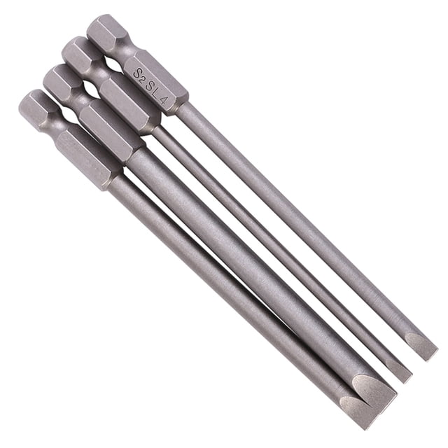 Puntas de Destornillador Ranurado Magnético, Vástago Profesional de Acero de Aleación S2 SL3 SL6, Para Taladros Eléctricos