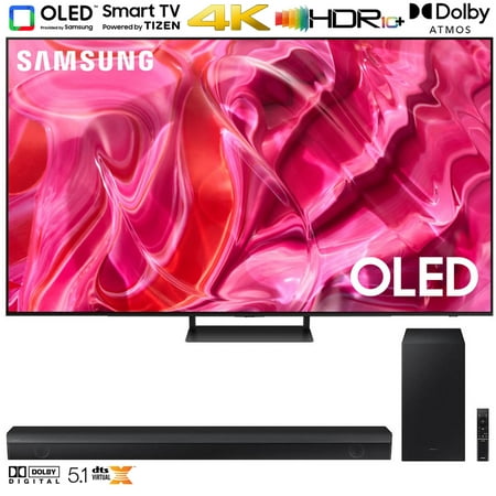 Samsung QN65S90CA 65 Inch OLED 4K Smart TV Bundle with Samsung HW-B650 3.1ch Soundbar with Dolby 5.1 DTS Virtual:X (2023 Model)