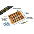 thumbnail image 3 of WE Games Solid Wood Checkers Set - Red & Black Traditional Style with Grooves for Wooden Pieces, 3 of 5