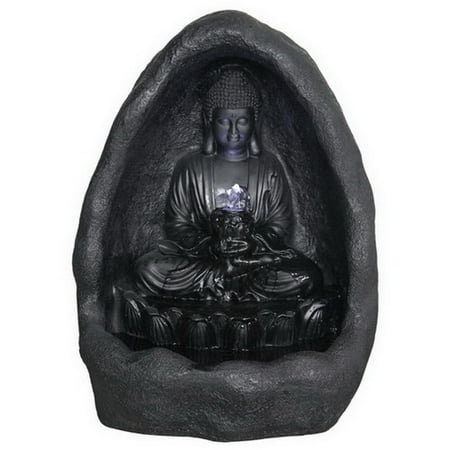 BUDDHA SITTING IN GROTTO FOUNTAIN WITH LED