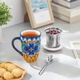 thumbnail image 4 of Vancasso Tea Mug with Infuser and Lid, 18 oz Loose Leaf Tea Cup with Strainer, Ceramic Coffee Mug for Tea, Coffee, Microwave & Dishwasher Safe, 4 of 10