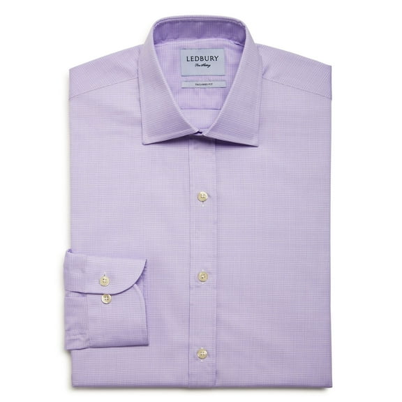 Ledbury Babar Tailored Fit Size Check Slim Fit Dress Shirt-Men