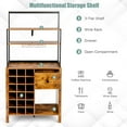thumbnail image 6 of Giantex Bar Cabinet, Wine Storage Cabinet w/Detachable Glass Holder & Wine Racks, Kitchen Bakers Rack, Brown, 6 of 6