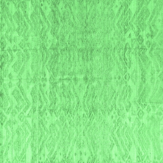 Ahgly Company Indoor Square Solid Emerald Green Modern Area Rugs, 5' Square
