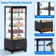 thumbnail image 3 of Commercial Display Refrigerator, 3.46 Cu.Ft. Glass Refrigerator Display Case Countertop Fridge, Upright Beverage Merchandiser Adjustable Shelves, Interior Led Lighting, 3-Side Air Vent, Black, 3 of 7