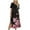 Multicolor #01, variant on Busydd Dresses for Women Fashion Hawaiian Floral Print Summer Dress Round Neck Short Sleeve Sundresses for Women Casual Loose Flowy Slit Midi Dresses for Women with Pockets 2XL