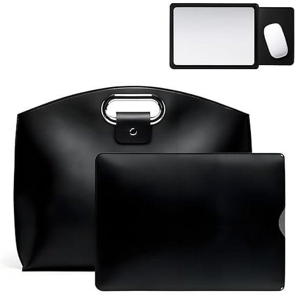 2-Piece Laptop Bag Set - Sophisticated Business Waterproof Leather Laptop & Tote Set, Fits 14" Laptop for Work and Travel(Q)