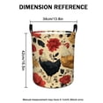 thumbnail image 4 of Vibrant Chicken Themed Print Laundry Basket  Storage Bin  Foldable Large Capacity Round Hamper for Bedroom Laundry Room Dorm, 4 of 9