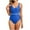 Blue, variant on Bigersell Women's One Piece Swimsuit, Women Athletic Swimming Bathing Suit, Solid Training Swimsuits for Competition, Style SW-22, Black, L