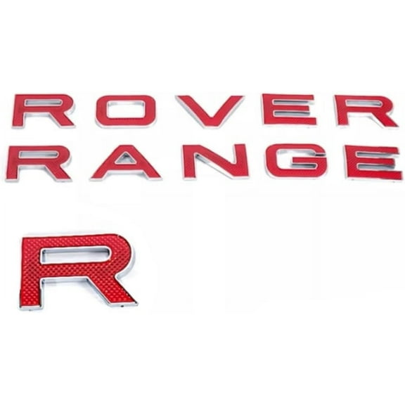 3D Red Silver Outline Front Hood/Rear Letter Emblem For Range Rover Sport Evoque Plaid