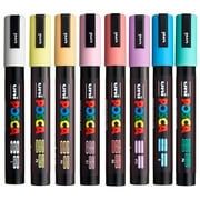Uni POSCA PC-5M Paint Marker Set – 8 Soft Colors, Acrylic Paint Pens for Creative Art