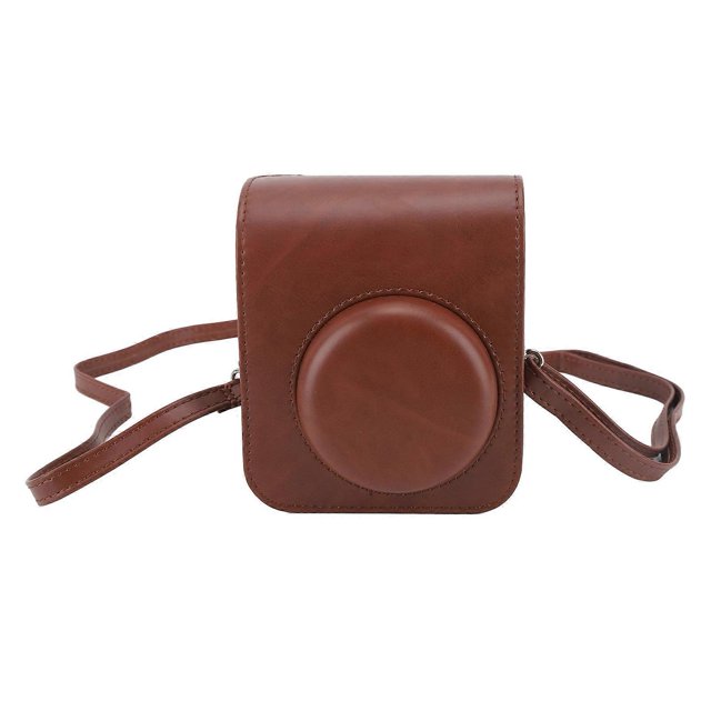 Étui de protection en cuir PU pour appareil photo instantané Instax Mini 12 avec bandoulière réglable amovible