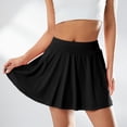 thumbnail image 2 of SAYOO Pleated Tennis Skirt for Women, High Waist  A-line Solid Color Culottes Sport Skirt, 2 of 8