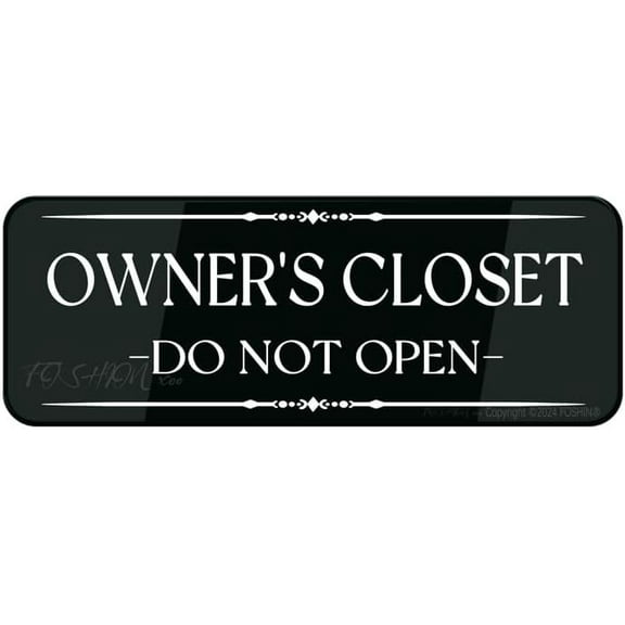 Acrylic Plastic Sign Fancy Owner'S Closet Sign Laser-Engraved Lettering Vibrant Colors Powerful Foam Tape Wall Or Door Sign 10"X 3" In Sign Self-Adhesive Acrylic Sign For Door Or Wall Name Plate