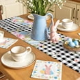 thumbnail image 5 of Spring Easter Flowers Table Runner 70 Inches Long for Kitchen Dining, Farmhouse Floral Black Buffalo Plaid Dresser Scarf Farmhouse, Dining Table Decorations for Wedding/Parties, 13 x 70 In, 5 of 8