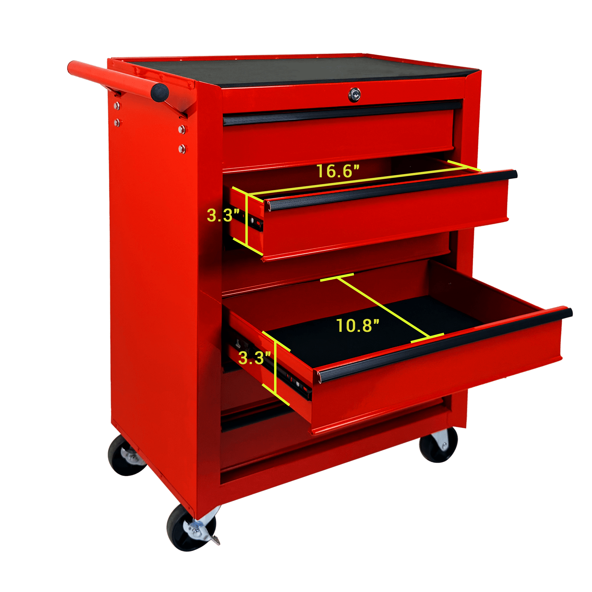 6 Drawer Tool Chest Cabinet with Ball Bearing Drawer Slides,20"W Rolling Metal Tool Chest with 6 Drawers,Steel Tool Storage Box Organizer,Red