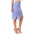 thumbnail image 4 of Faldas midi de malla fluidas con fruncidos y cintura alta asimétrica para mujeres INSPIRE CHIC S Azul, 4 of 5