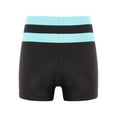 thumbnail image 2 of YiZYiF Kids Girls Low Waist Contrast Color Sports Shorts Stretchy Shorts for Dance Running Jogging Light Blue-A 6, 2 of 6