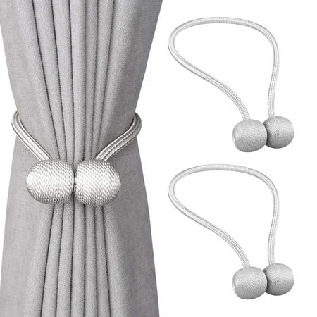 - Curtain Tiebacks Magnetic, 2-pack Elegant Pearl Ball Magnetic Buckle, Drape Holders Holdbacks Decorative Handmade Rope Clips