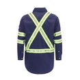 thumbnail image 2 of BOCOMAL FR Camisas Camisa de alta visibilidad/alta visibilidad resistente al fuego/retardante de fuego Camisas FR azul marino de 7.5 oz para hombres, 2 of 5