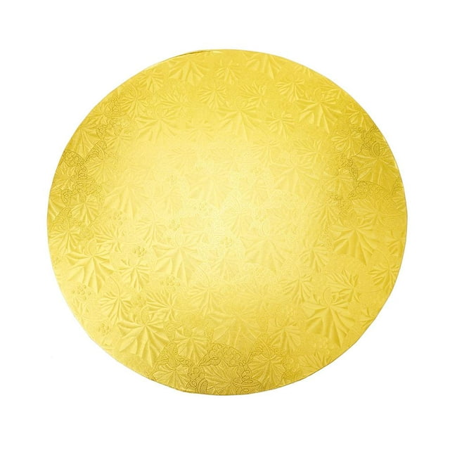 Metallic Round Textured Cake Board Circles, 12-Inch, 5-Count, Gold